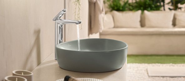 Ein gruenes Waschbecken